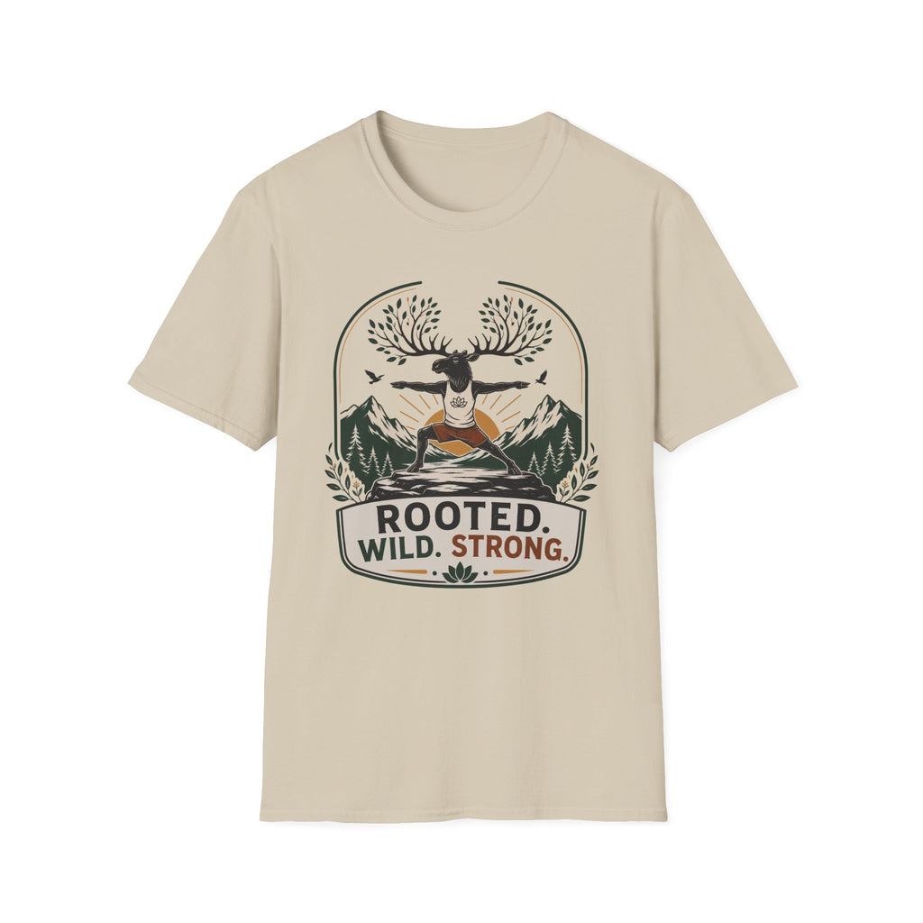 Rooted Wild Strong Moose Yoga Tee