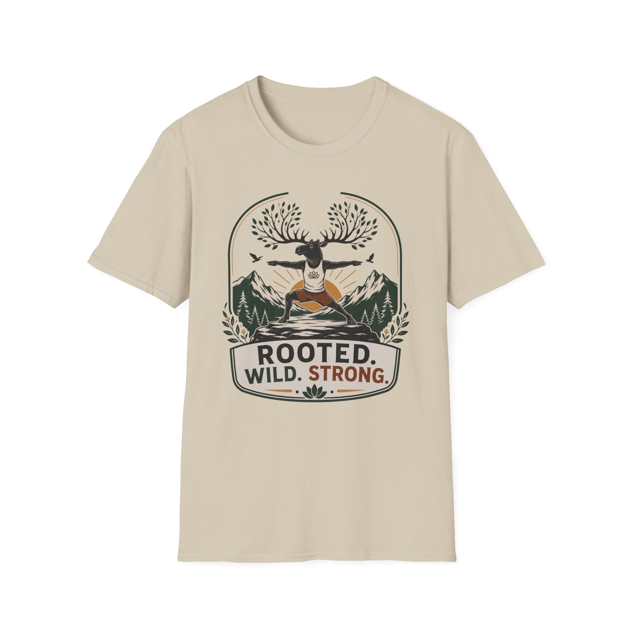 Rooted Wild Strong Moose Yoga Tee