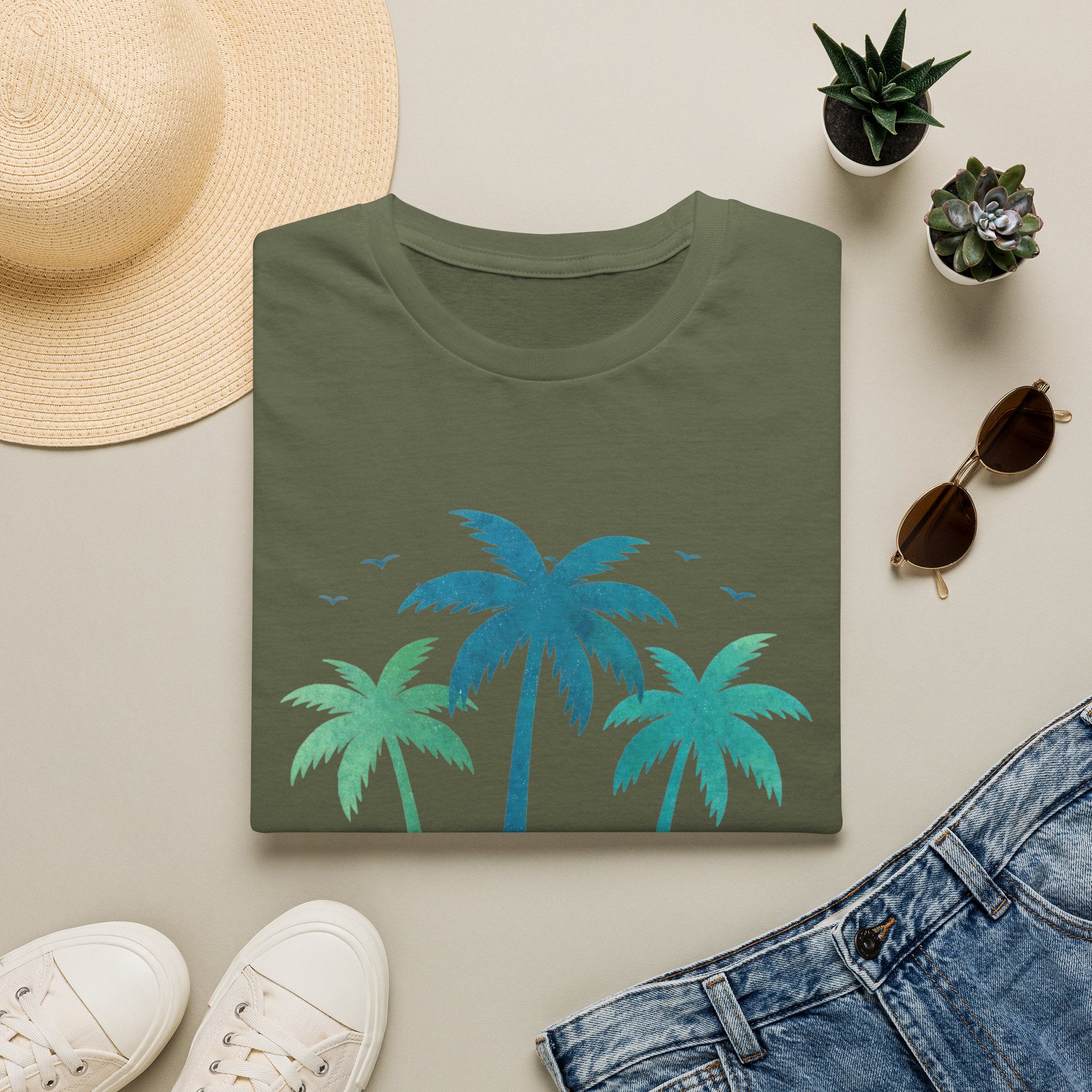 Tropical Sunset Palm Tree Tee
