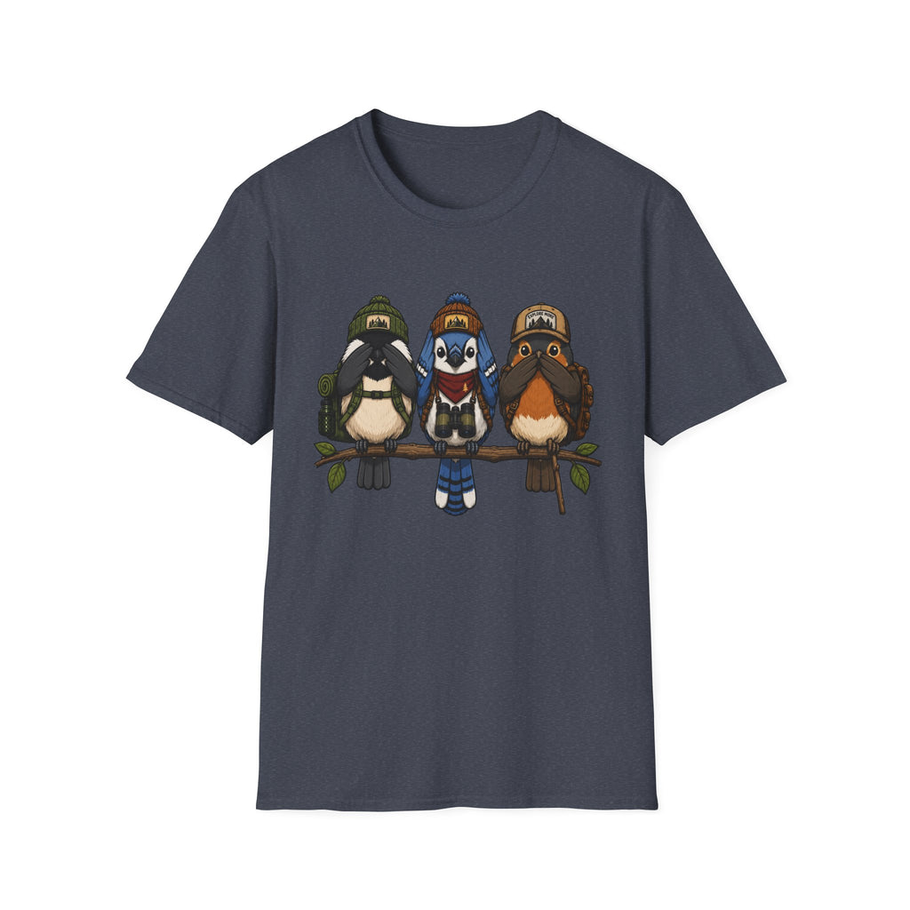 See No Hear No Speak No Bird Hikers Tee