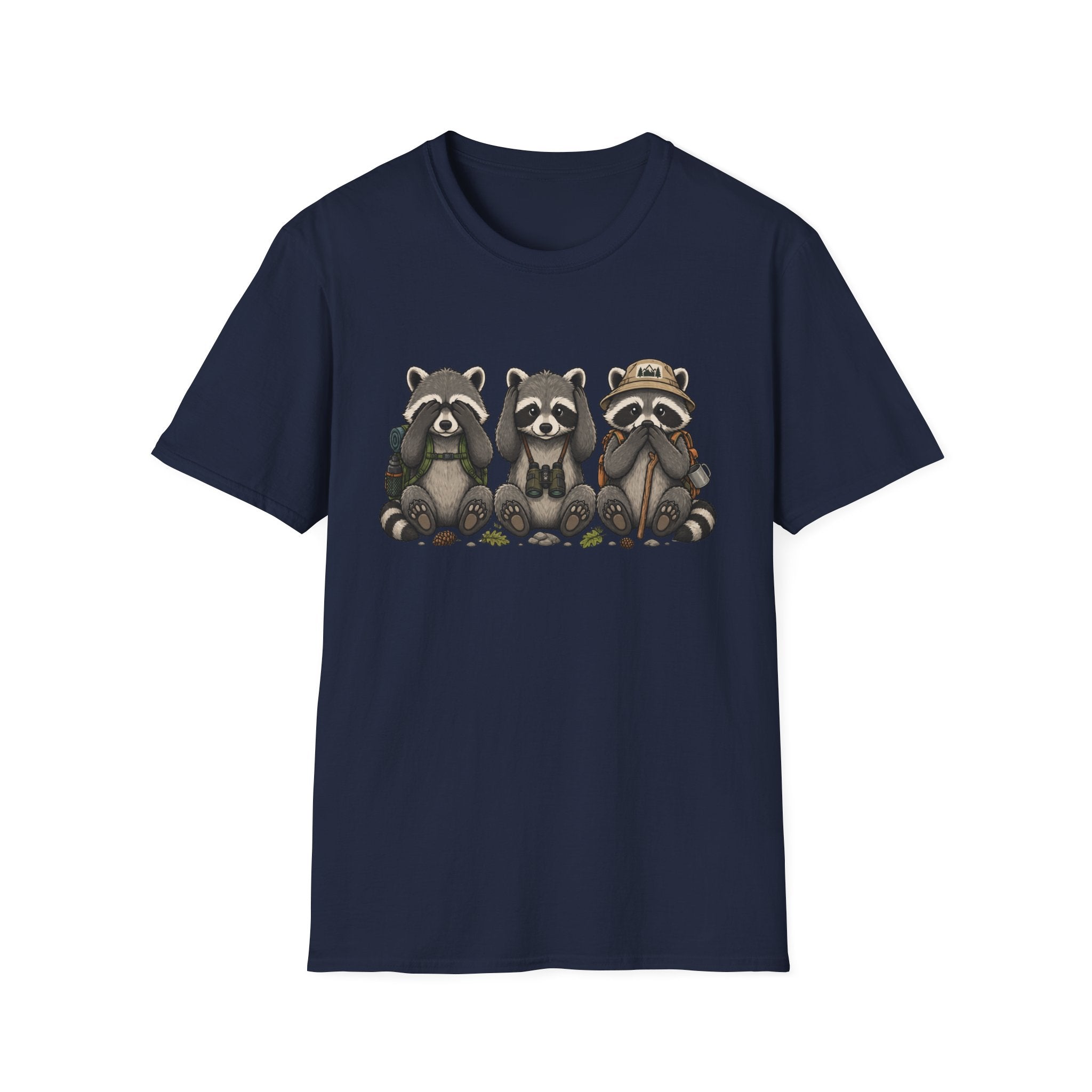 See No Hear No Speak No Raccoon Hikers Tee