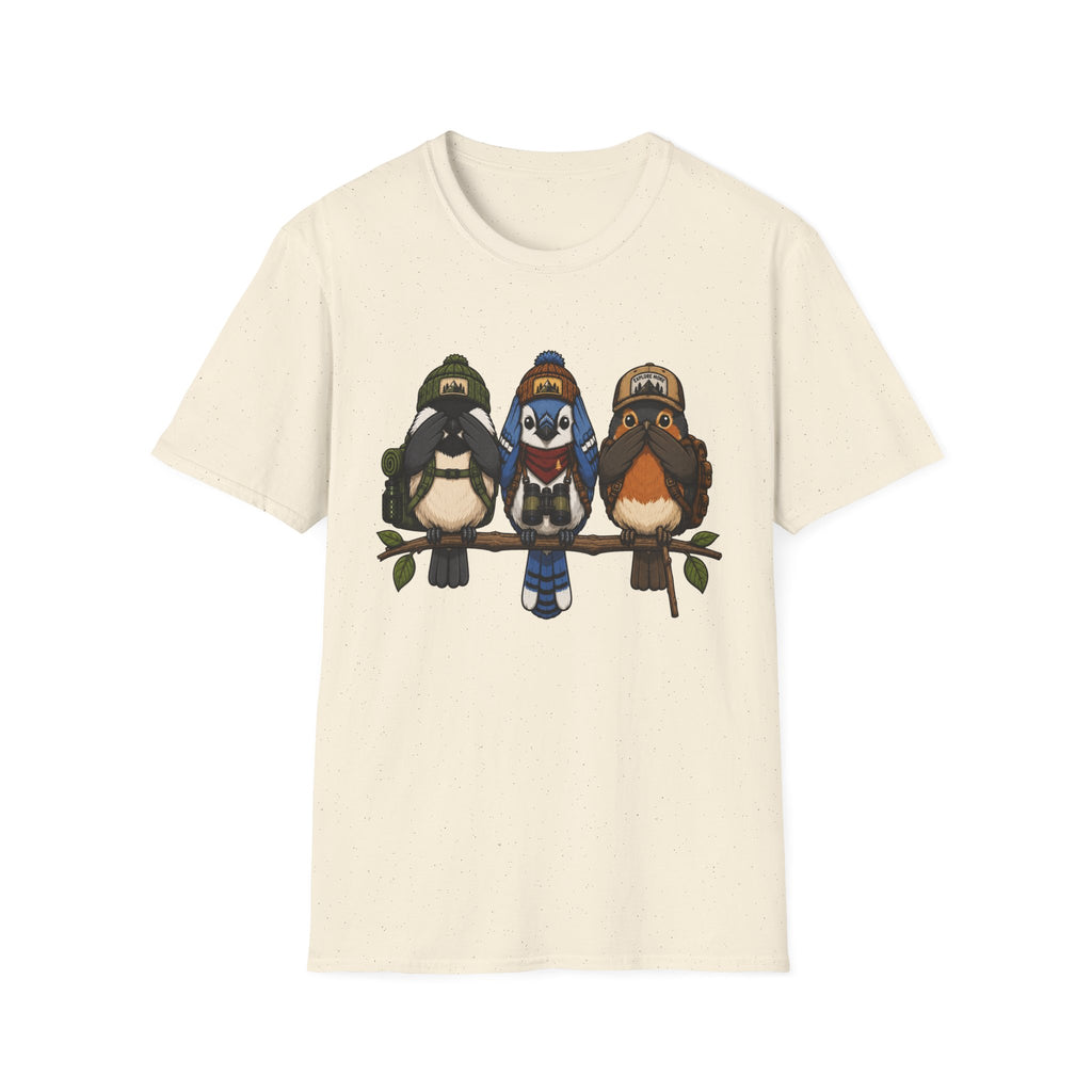 See No Hear No Speak No Bird Hikers Tee
