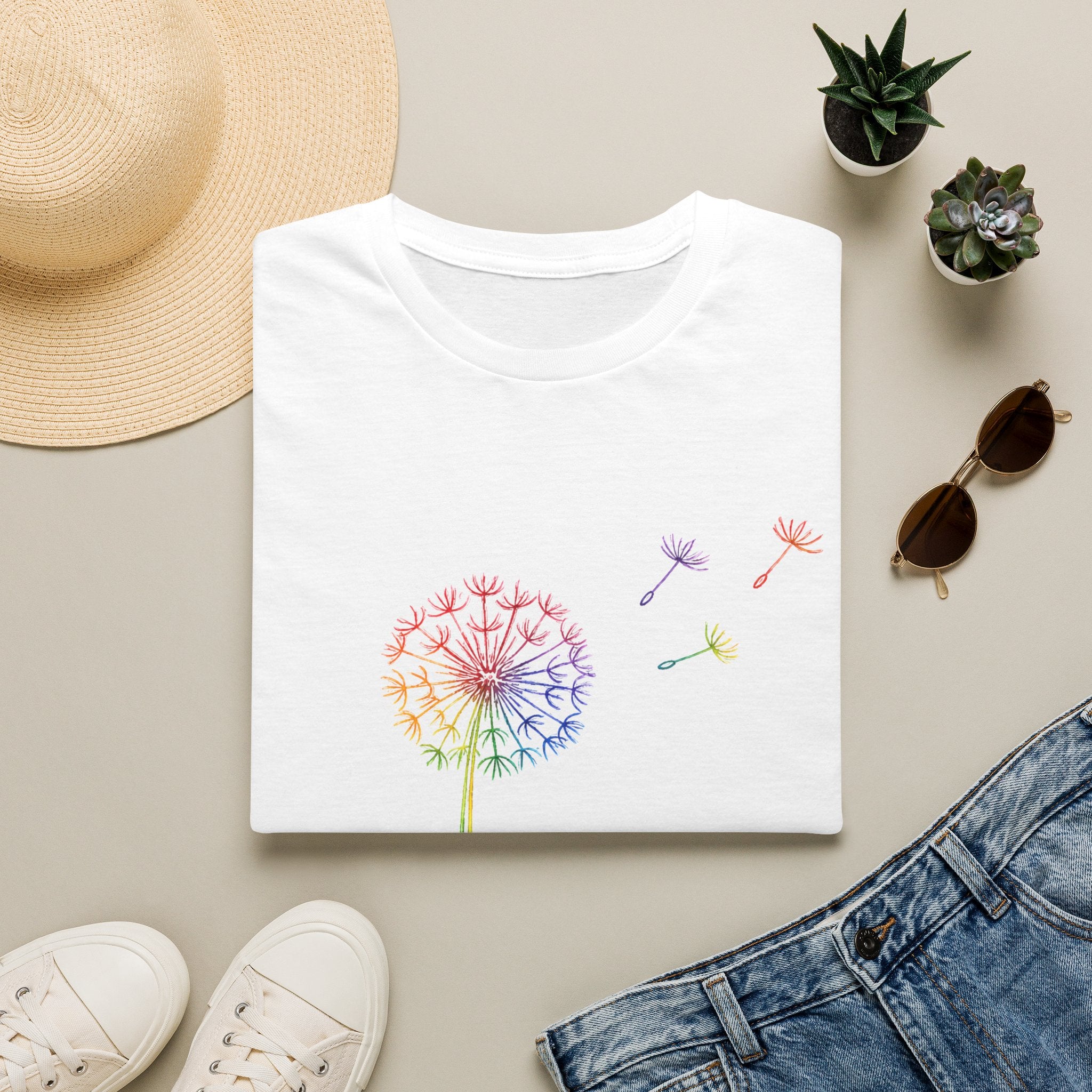 Rainbow Wishes Dandelion Tee