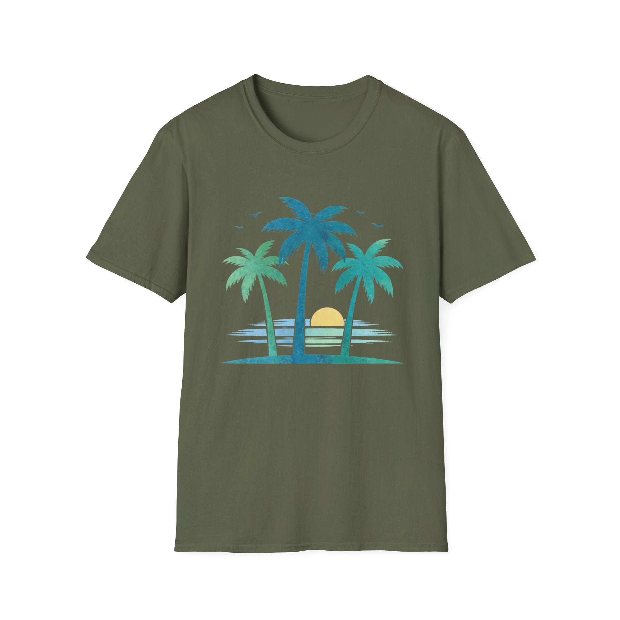 Tropical Sunset Palm Tree Tee