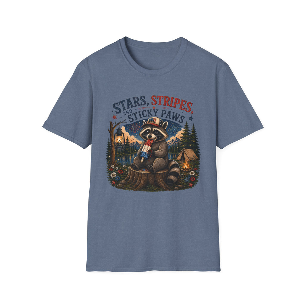 Stars, Stripes, and Sticky Paws Raccoon Tee