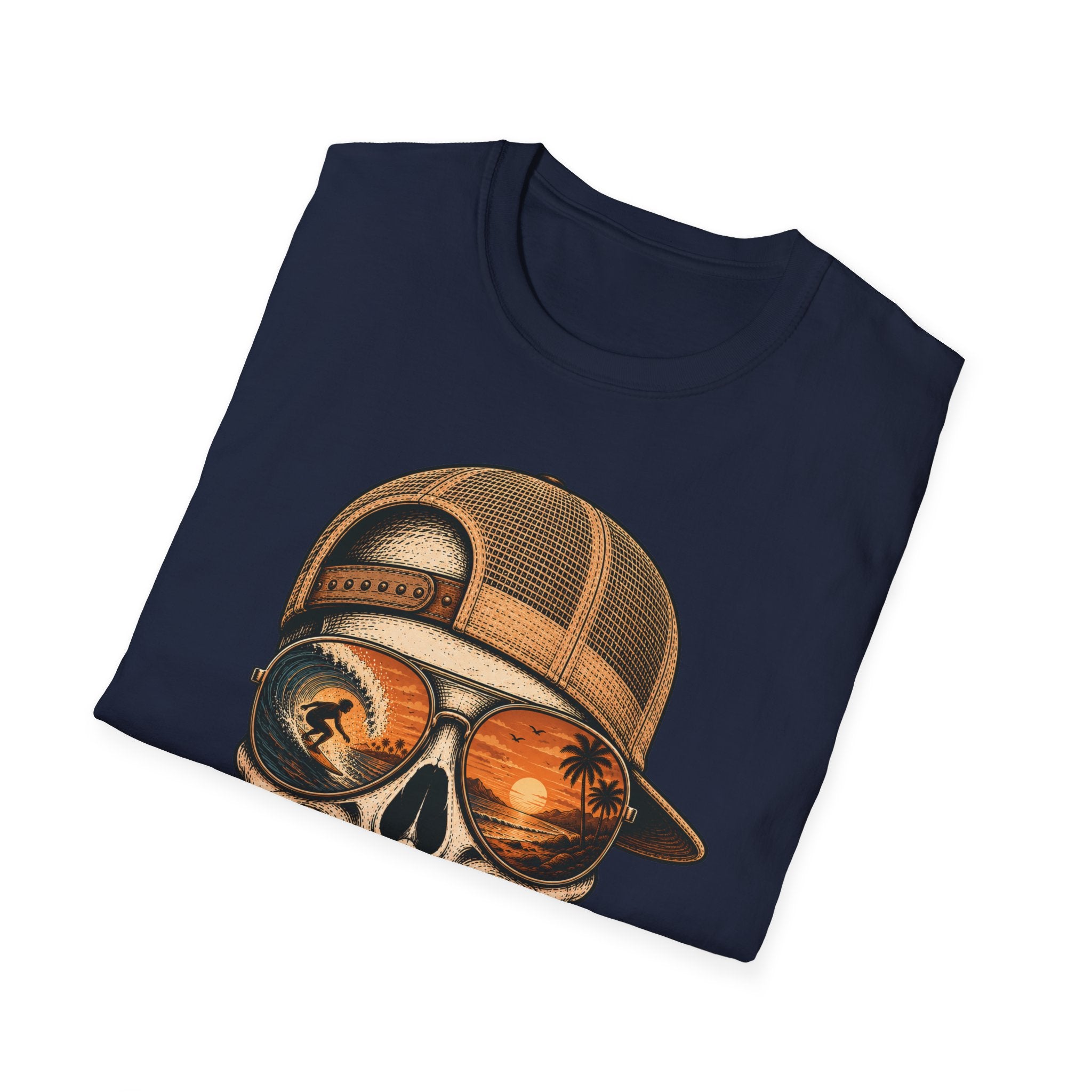 Sunset Barrel Skull Surf Tee