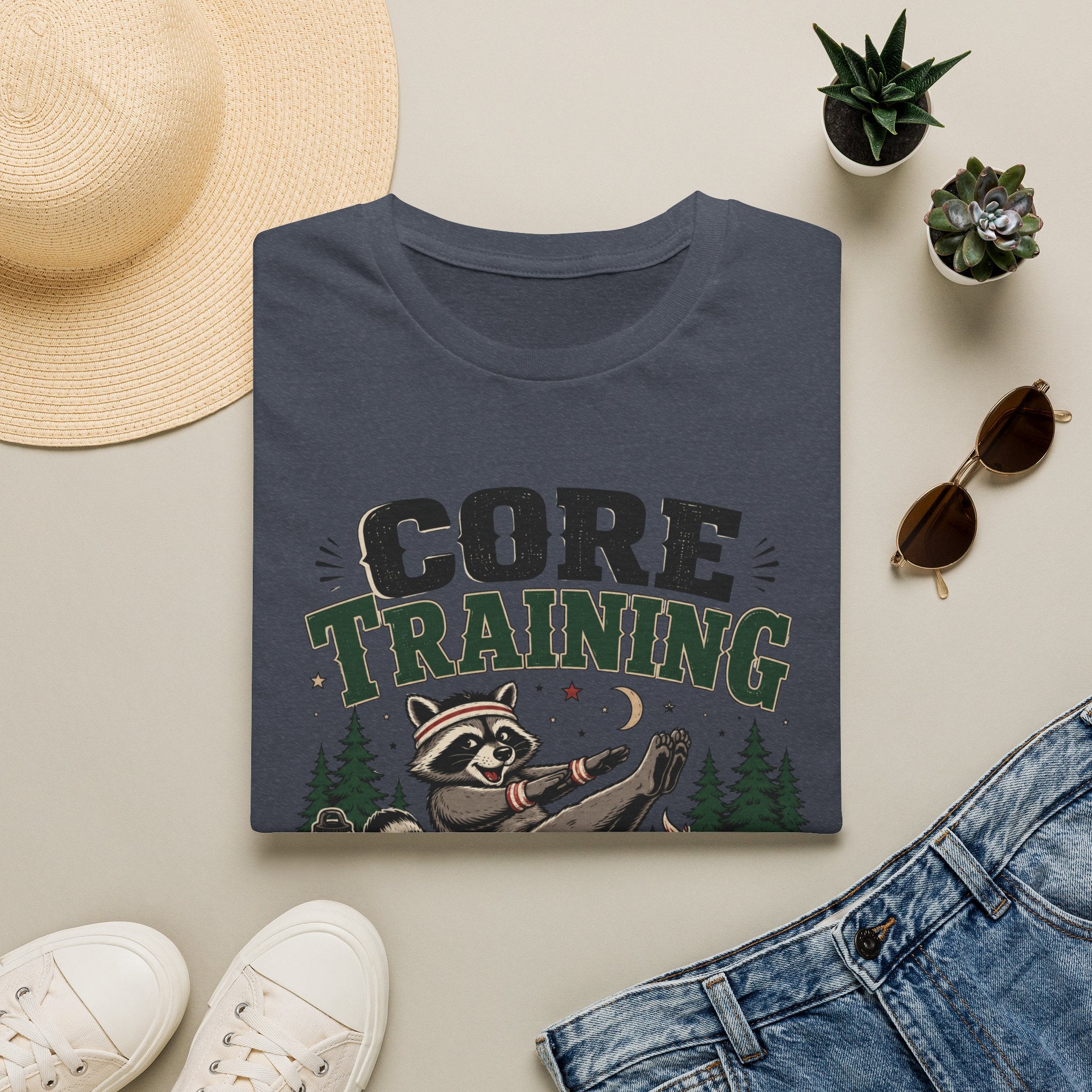 Core Training Raccoon Workout Tee