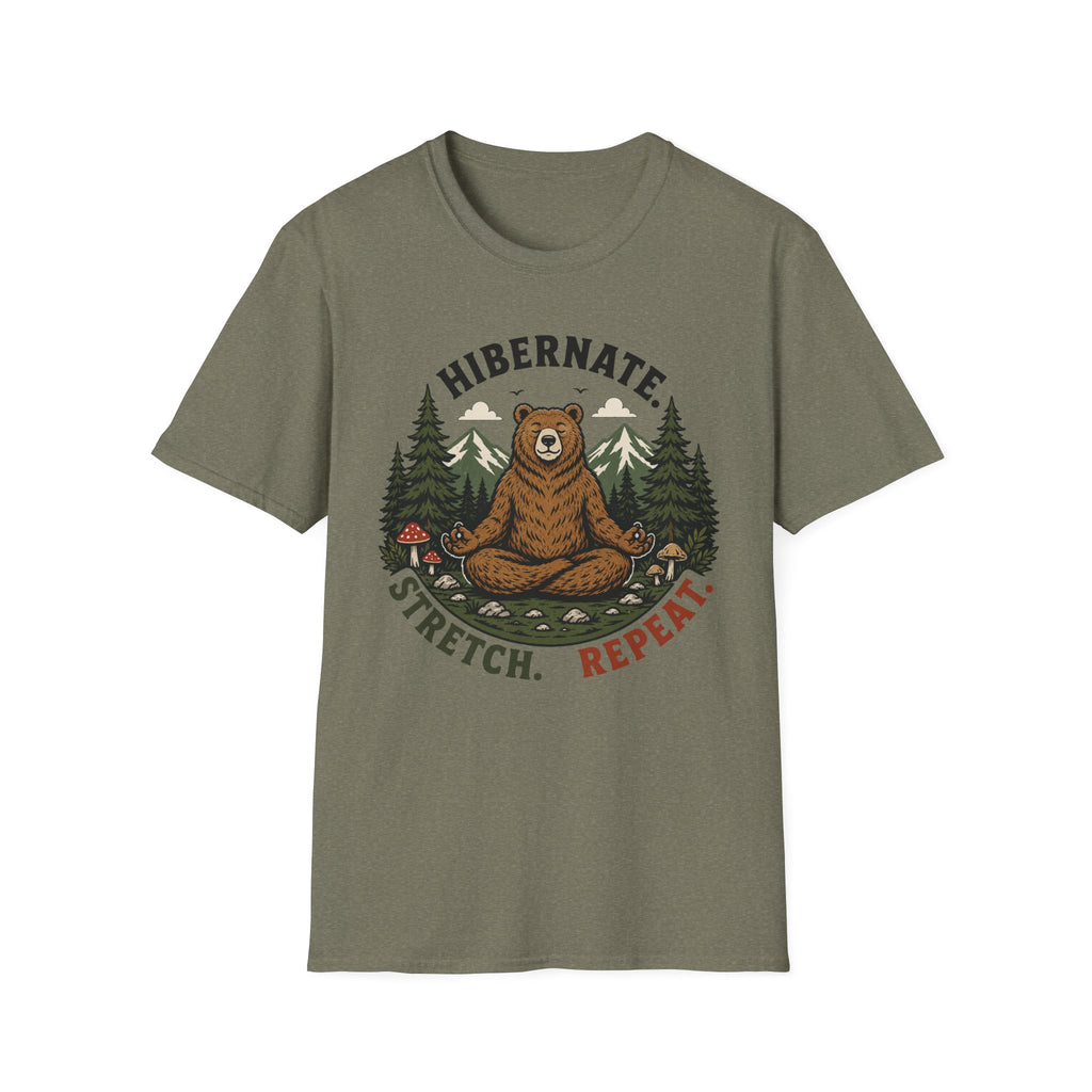 Hibernate Stretch Repeat Bear Yoga Tee
