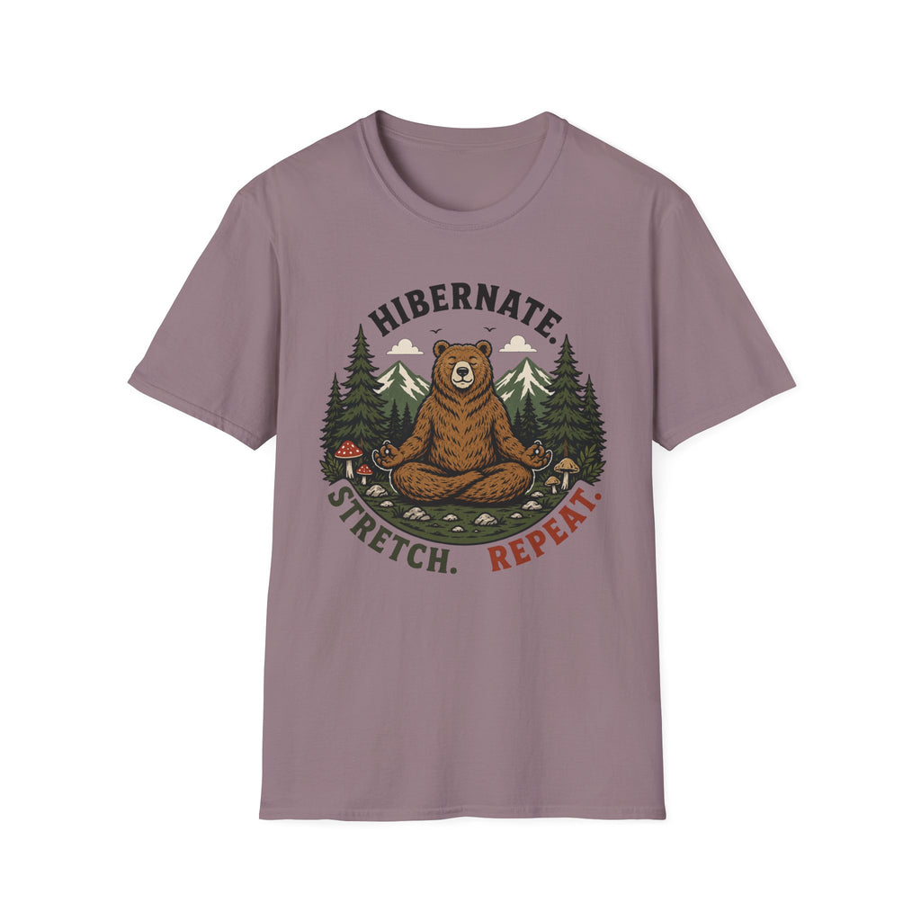 Hibernate Stretch Repeat Bear Yoga Tee