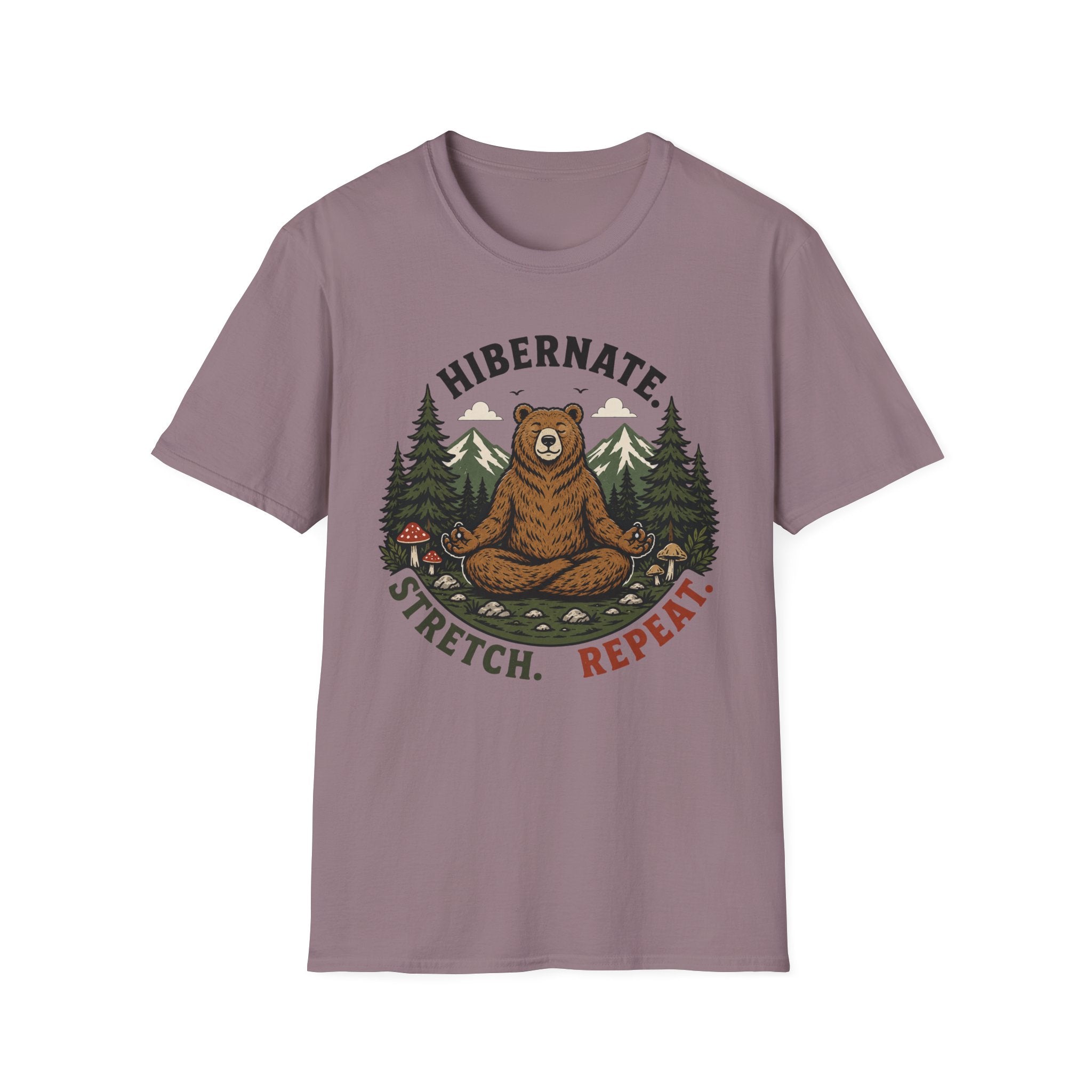 Hibernate Stretch Repeat Bear Yoga Tee
