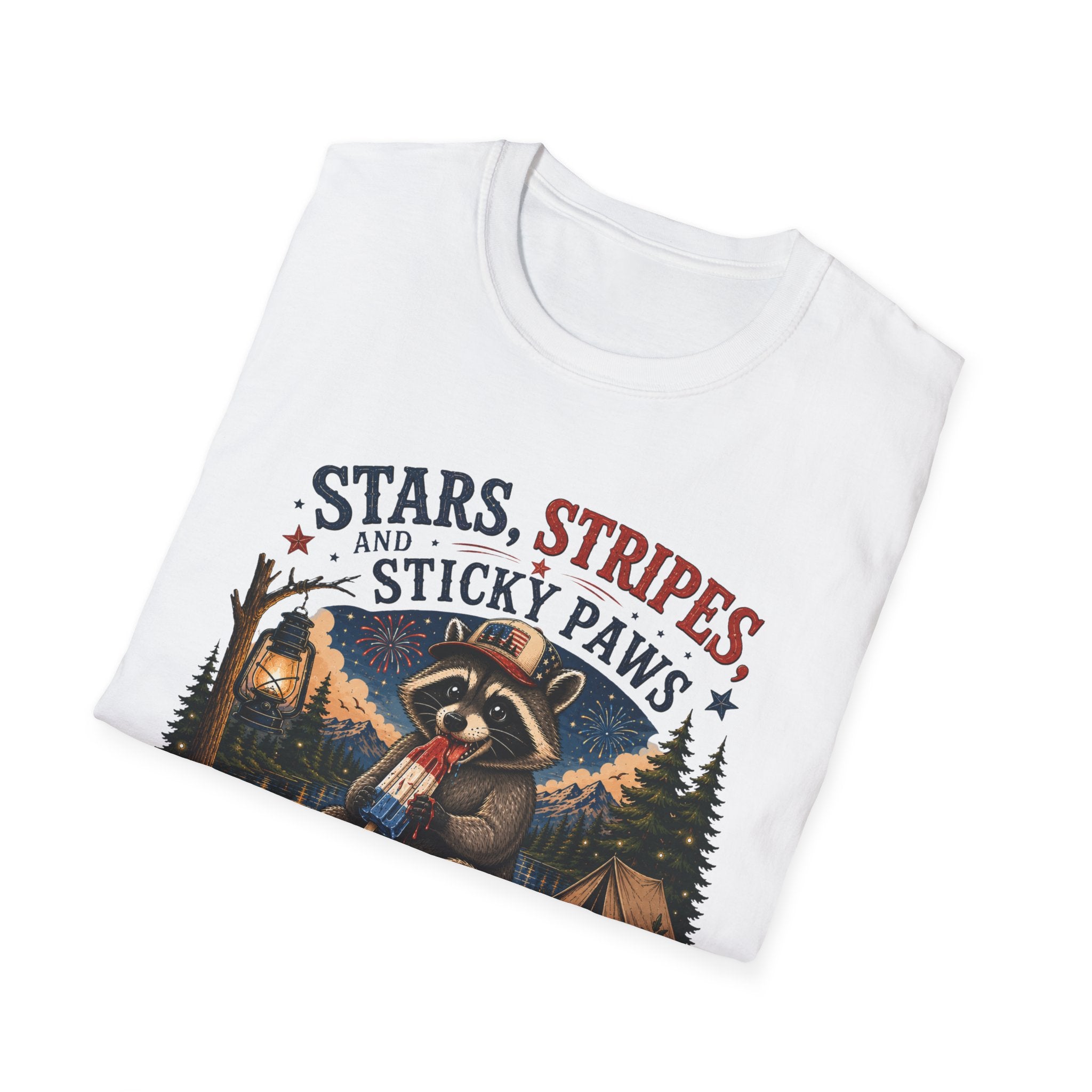 Stars, Stripes, and Sticky Paws Raccoon Tee
