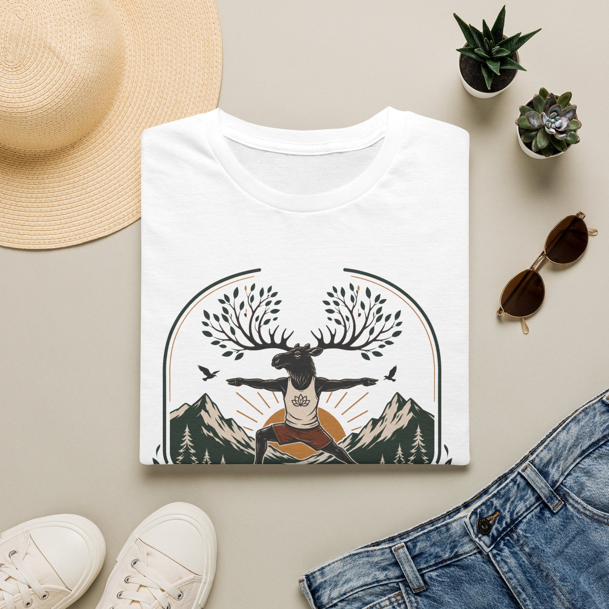 Rooted Wild Strong Moose Yoga Tee
