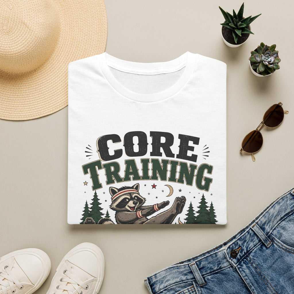 Core Training Raccoon Workout Tee