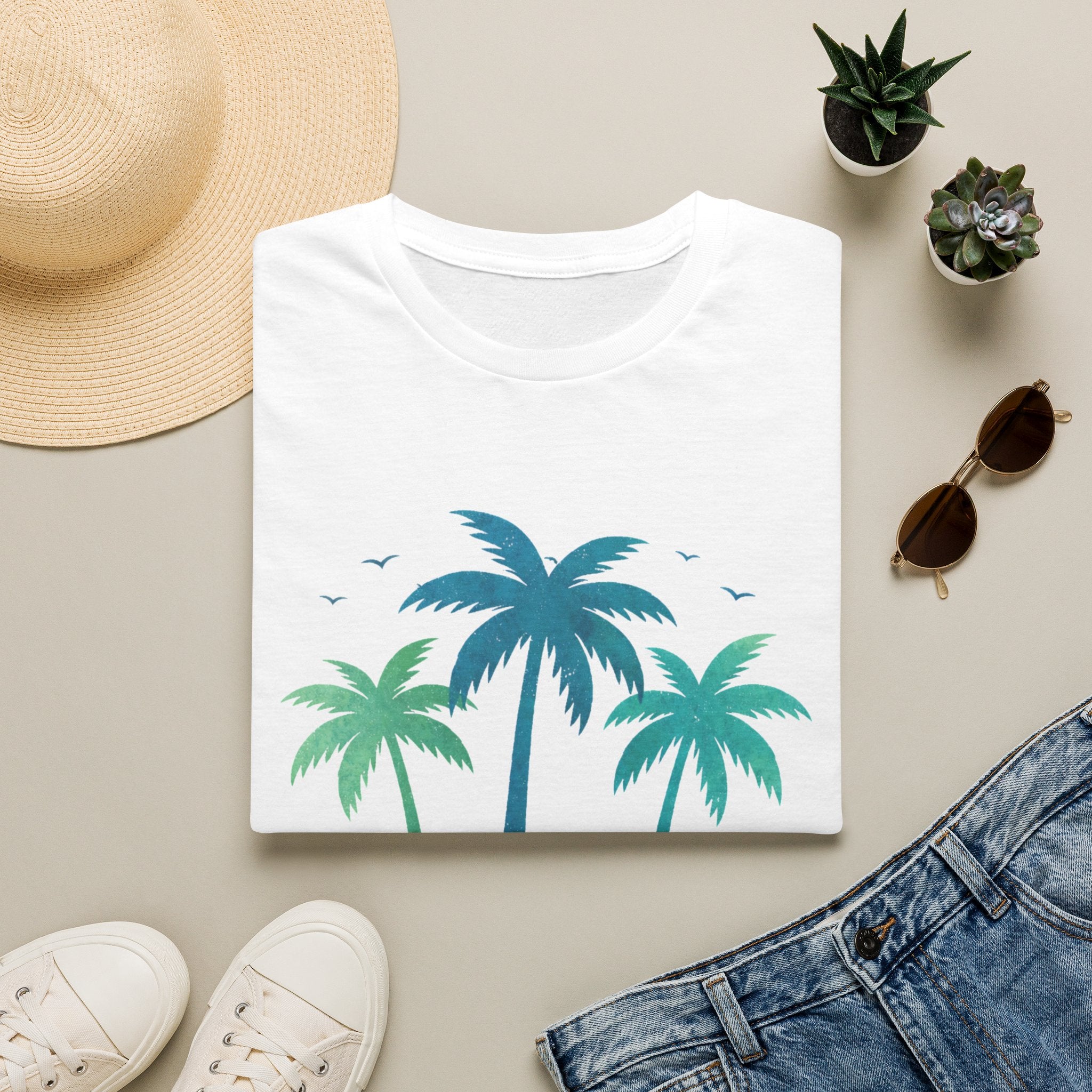 Tropical Sunset Palm Tree Tee