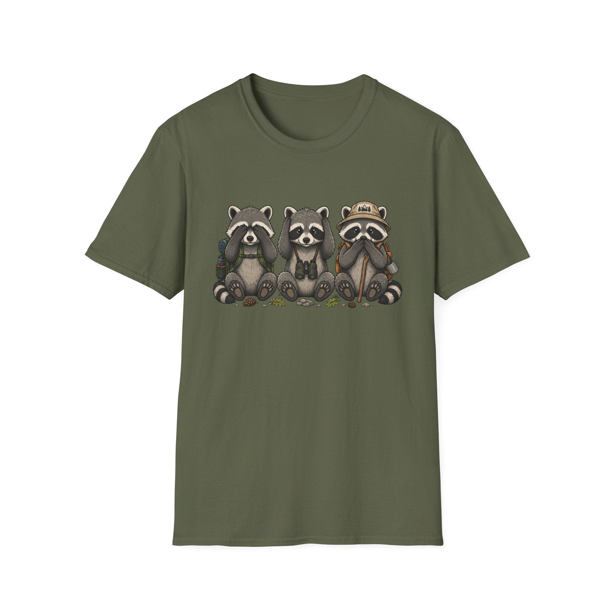 See No Hear No Speak No Raccoon Hikers Tee