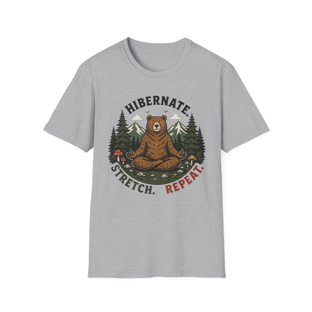 Hibernate Stretch Repeat Bear Yoga Tee