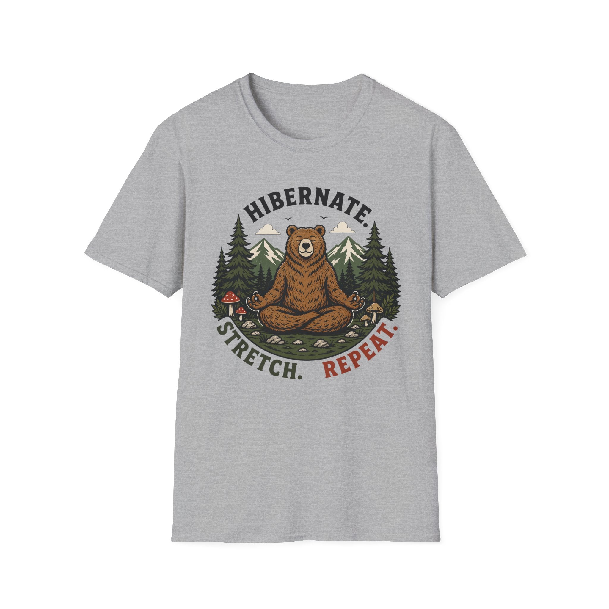 Hibernate Stretch Repeat Bear Yoga Tee