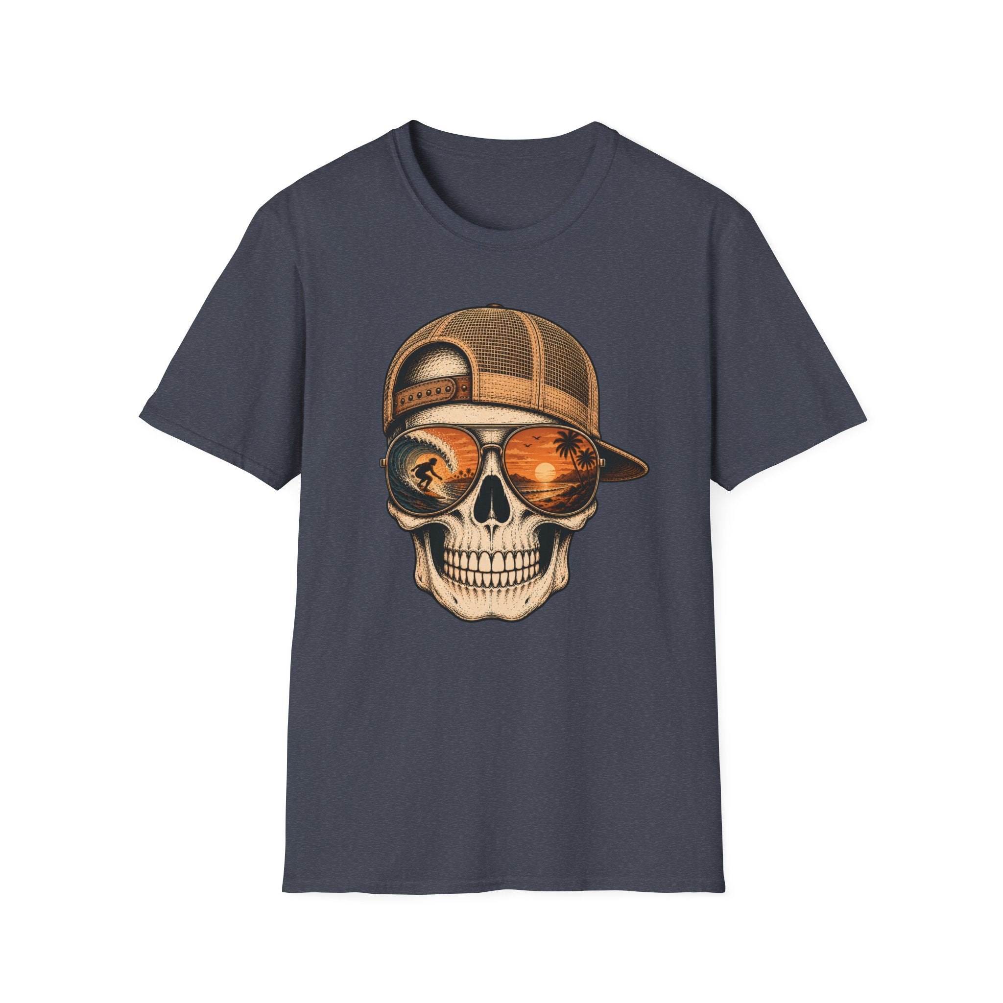 Sunset Barrel Skull Surf Tee