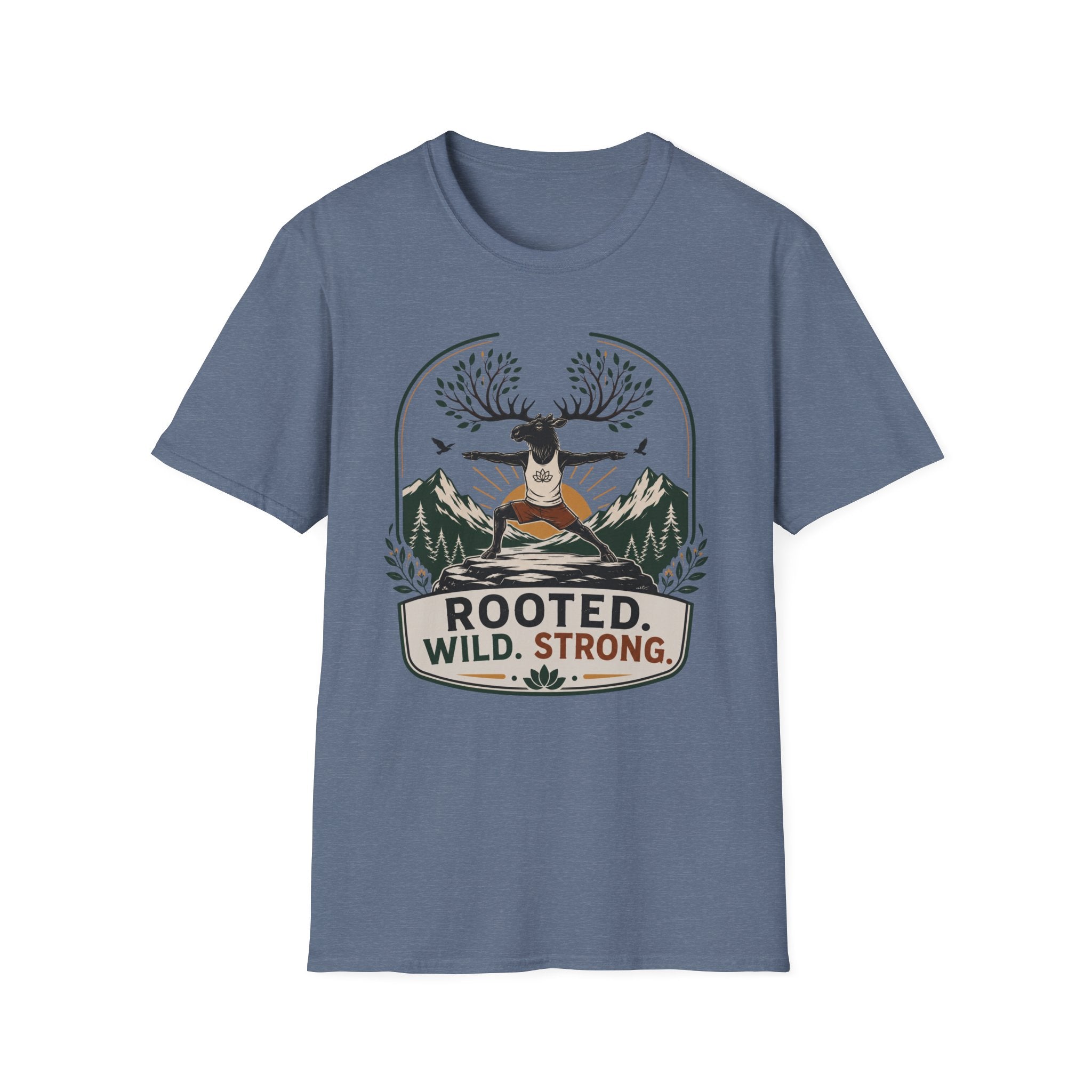 Rooted Wild Strong Moose Yoga Tee