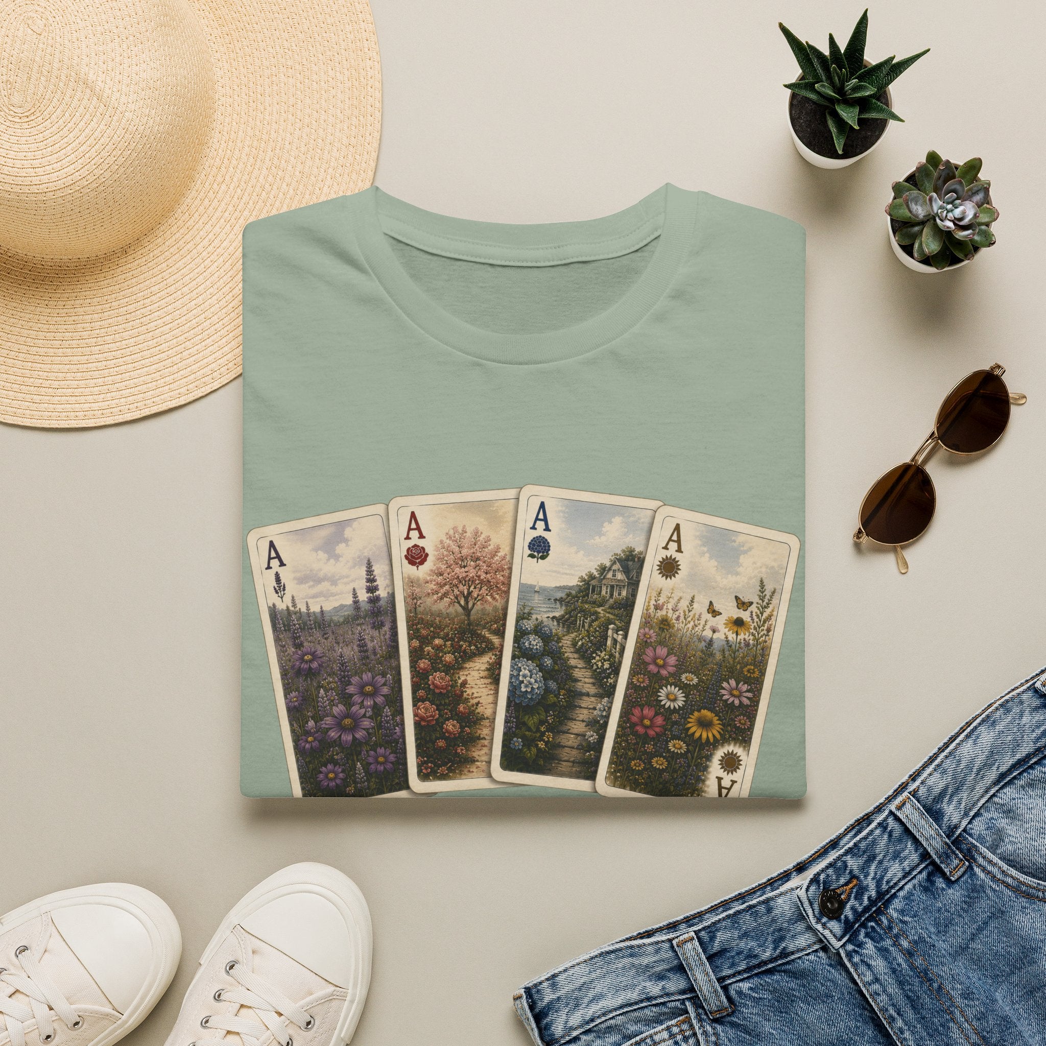 Floral Ace Playing Cards Tee