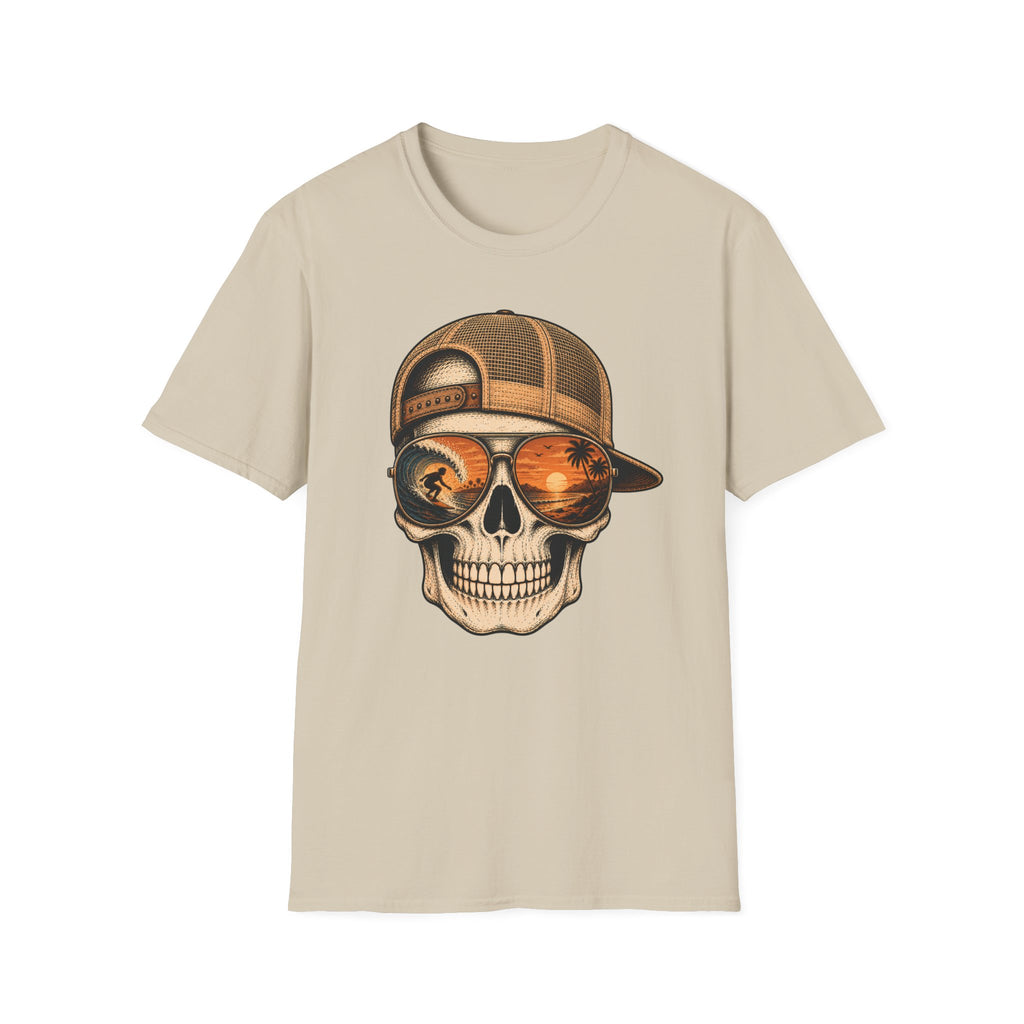 Sunset Barrel Skull Surf Tee