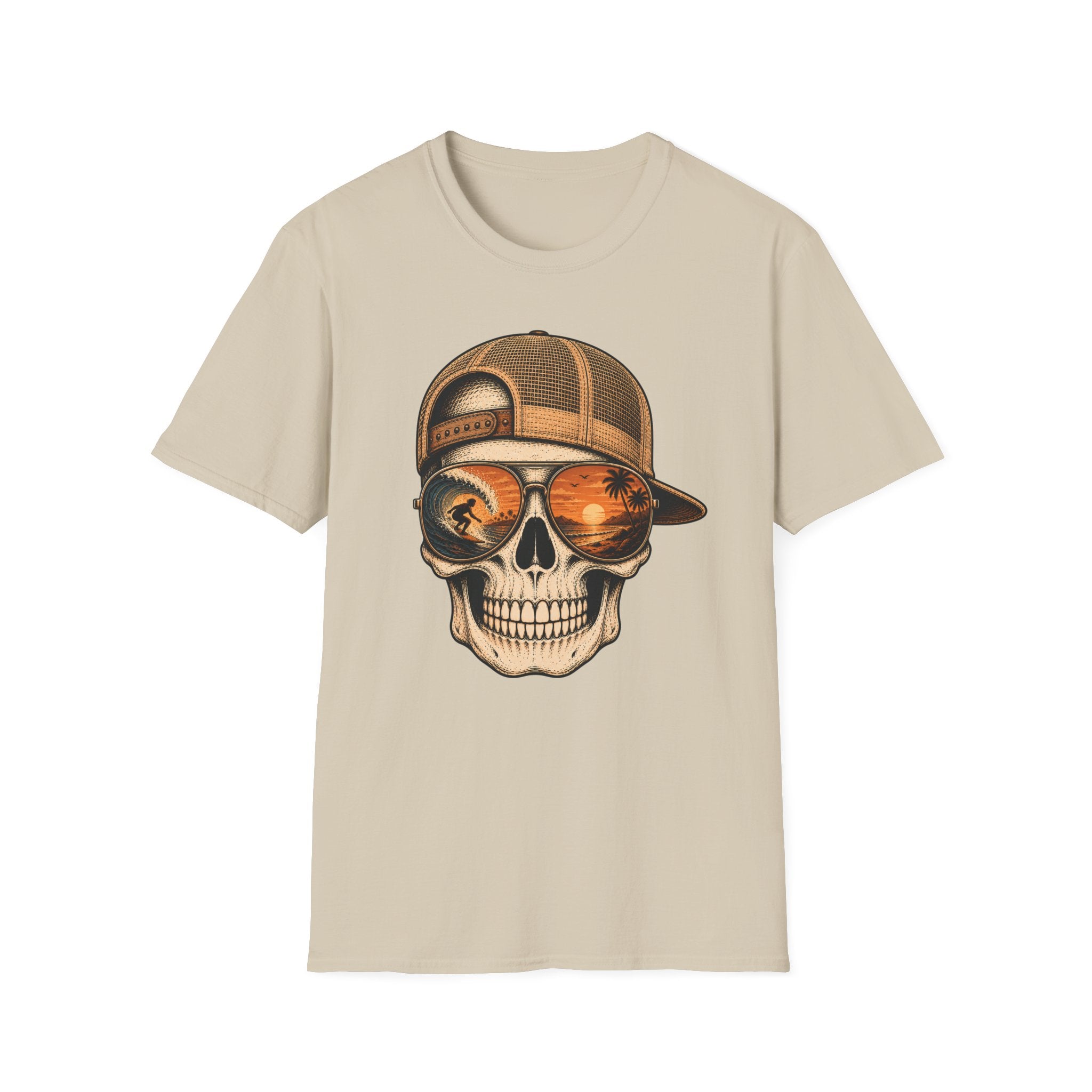 Sunset Barrel Skull Surf Tee