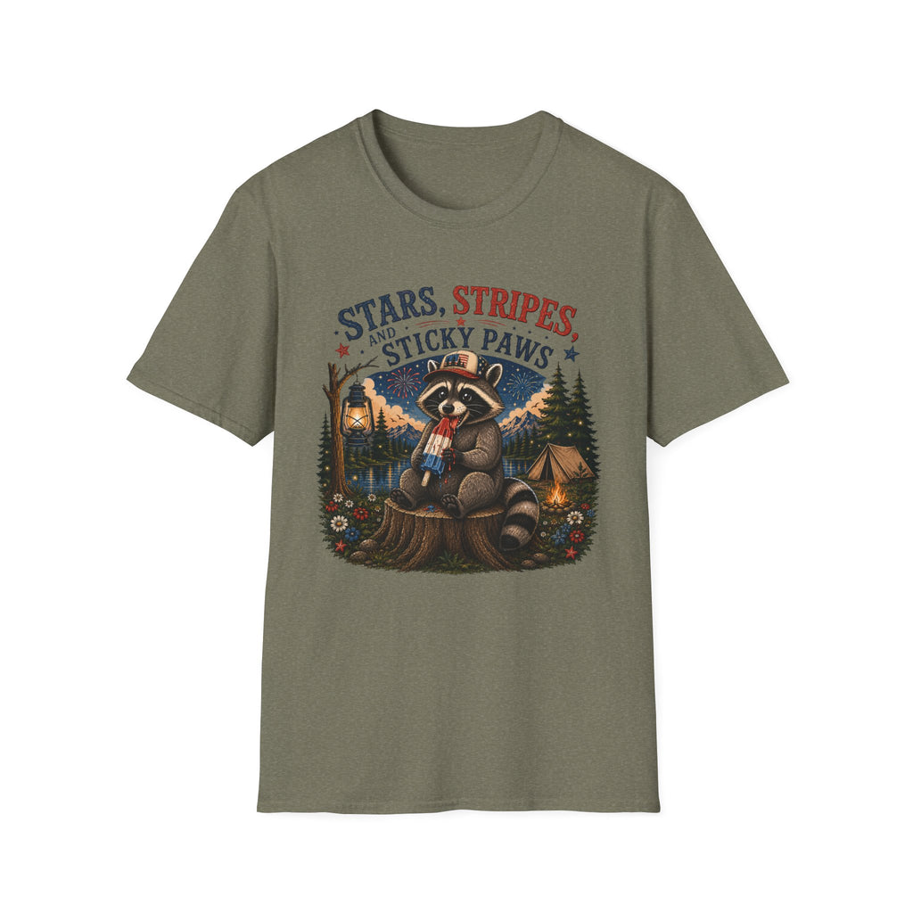 Stars, Stripes, and Sticky Paws Raccoon Tee