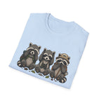 See No Hear No Speak No Raccoon Hikers Tee