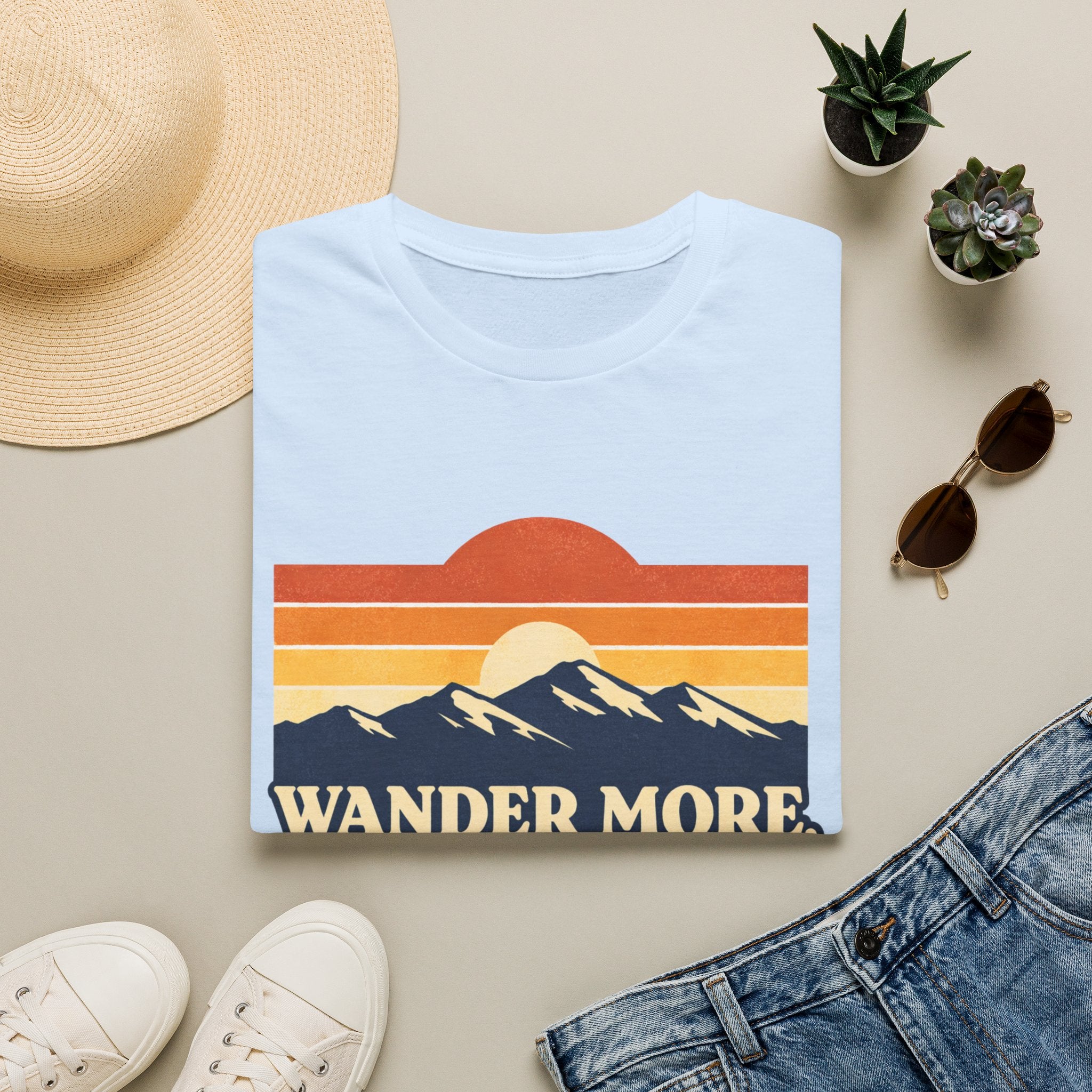 Retro Wander More, Worry Less Tee