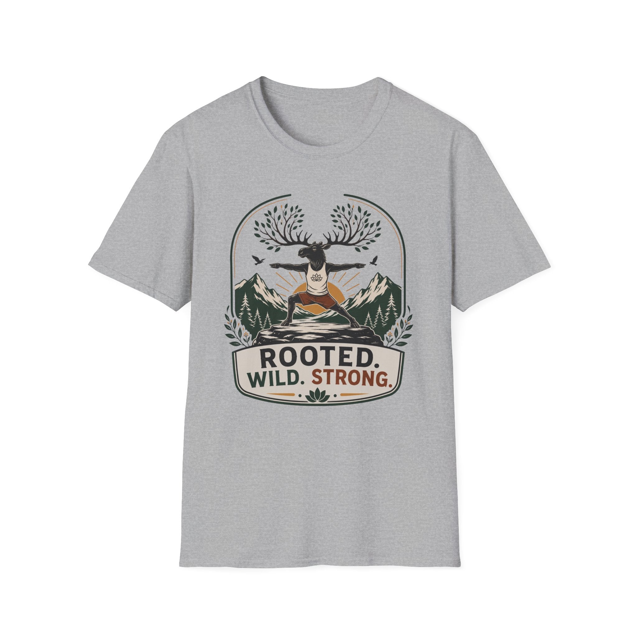 Rooted Wild Strong Moose Yoga Tee