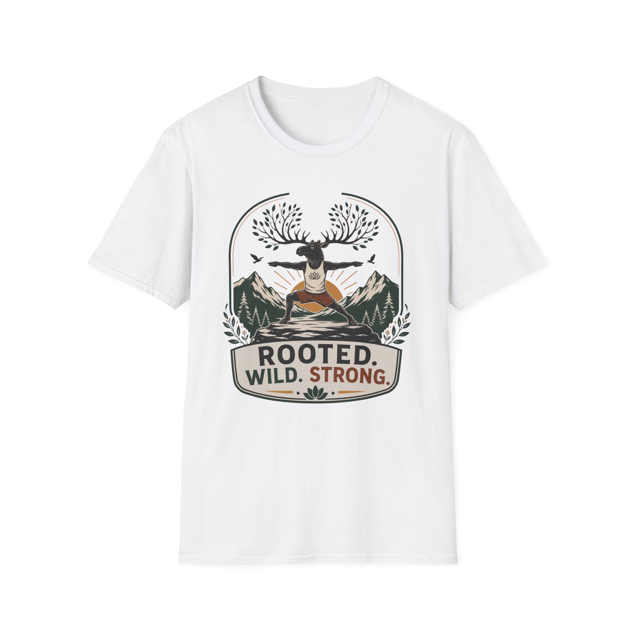 Rooted Wild Strong Moose Yoga Tee