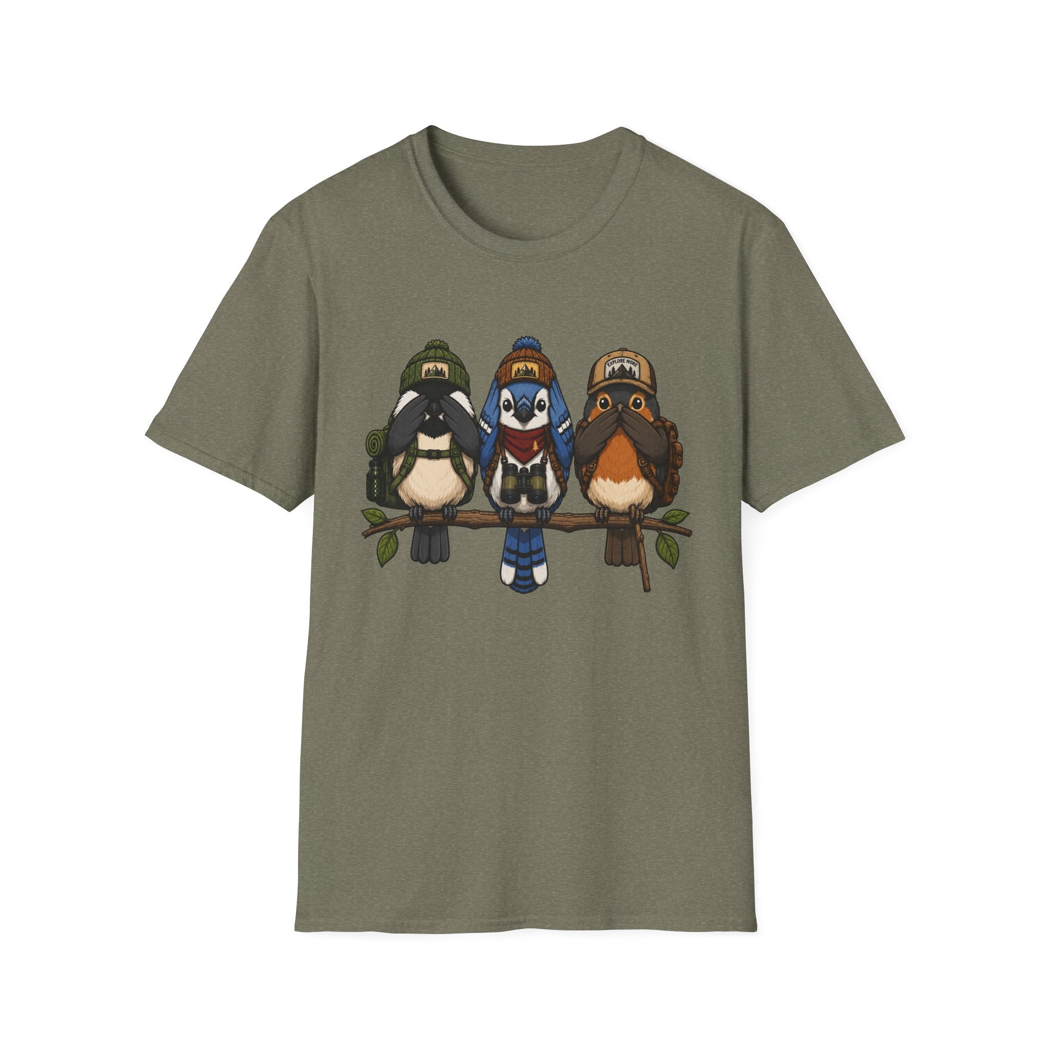 See No Hear No Speak No Bird Hikers Tee