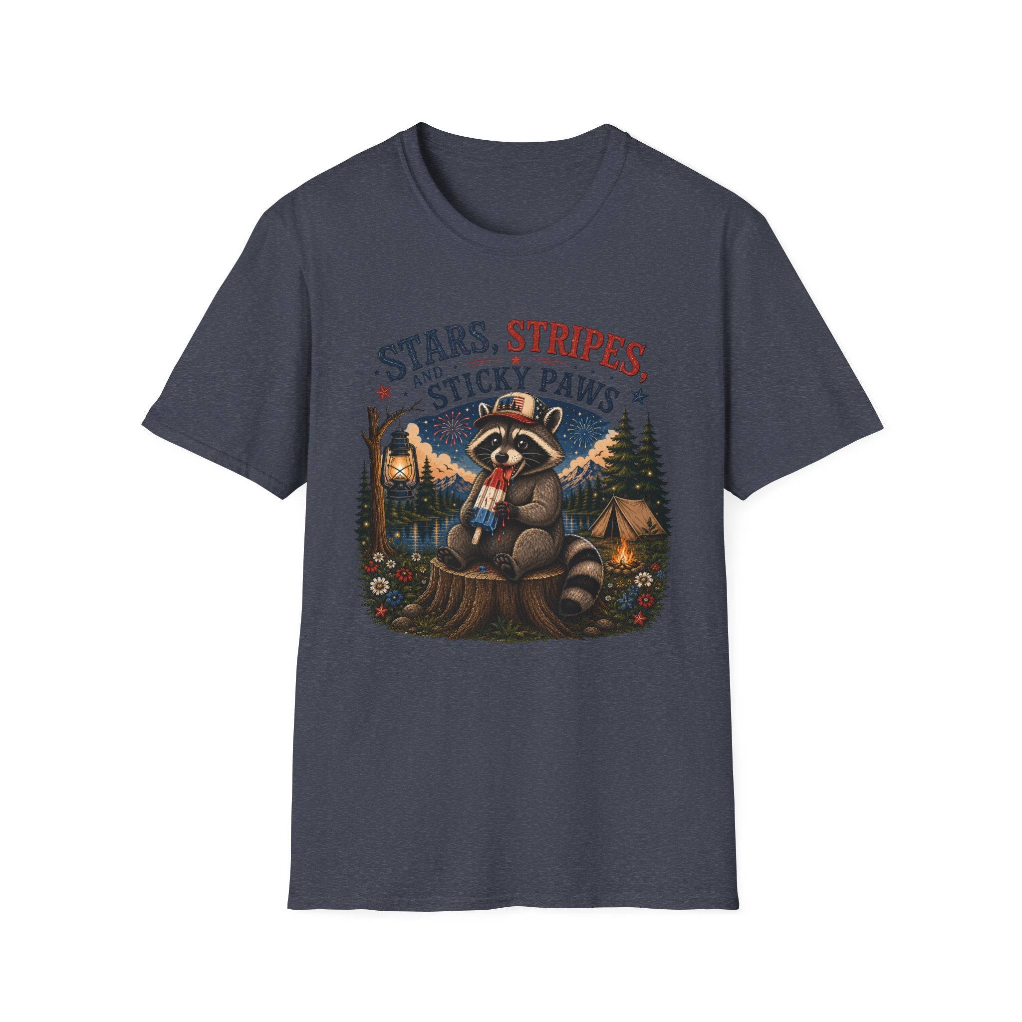 Stars, Stripes, and Sticky Paws Raccoon Tee